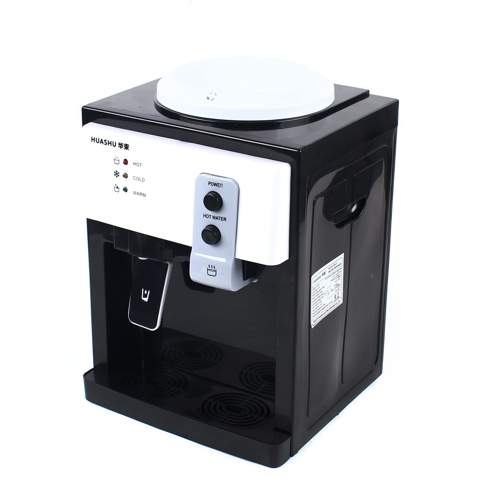 Desktop Electric Water Cooler Dispenser,Top Loading Hot and Cold Water Dispenser with 3 Temperature Settings Boiling Water, Normal Water,Ice Water for Home Office Use
