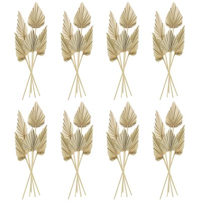 Cenkaiyang 40 Pcs Boho Dried Palm Spears Leaves, Real Palm Fans with Stem, Natural Dried Leaf Boho Home Decor for Vase, Wedding, Office, Home (40 Pieces)