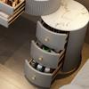 KWOKING Make-up Vanity Slate Top Makeup Vanity Desk Table All Solid Wood Slate Dressing Table LED Dimmable Mirror Storage Integrated Cabinet Dressing Table White With A Round Stool 31"L x 16"W x 30"H view 2
