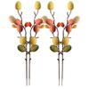 12 Pcs Easter Crafts Fruits Silk Stems Outdoor Decor Artificial Plants Stems Artificial Floral Stub Stem Basket Decor Artificial Flowers Easter Adornment Willow Branch Easter Egg view 2