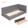 Merax Upholstered Daybed with 2 Storage Drawers Twin Size Sofa Bed Frame No Box Spring Needed, Linen Fabric view 2