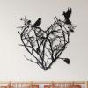 Bird Wall Decor, Heart Wall Art, Tree of Life Metal Wall Art, Metal Wall Decor, Metal Heart Wall Decor, Metal Bird Wall Art, Tree with Birds Metal Art (27"x27" / 69x69 cm) view 1