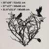 Bird Wall Decor, Heart Wall Art, Tree of Life Metal Wall Art, Metal Wall Decor, Metal Heart Wall Decor, Metal Bird Wall Art, Tree with Birds Metal Art (27"x27" / 69x69 cm) view 3