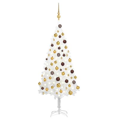 CUMYZO Artificial Christmas Tree with LEDs&Ball Set White 47.2" 3.57kg/7.85ib Christmas Trees