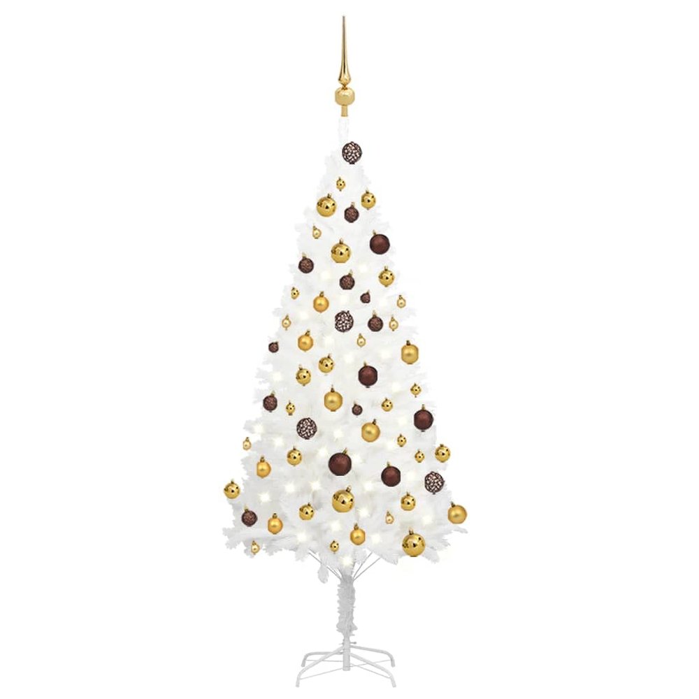 CUMYZO Artificial Christmas Tree with LEDs&Ball Set White 47.2" 3.57kg/7.85ib Christmas Trees