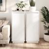 CUMYZO Sideboards 2 pcs White 12.4"x13.4"x29.5" Solid Wood Pine 14.95kg/32.89ib Buffets & Sideboards view 1