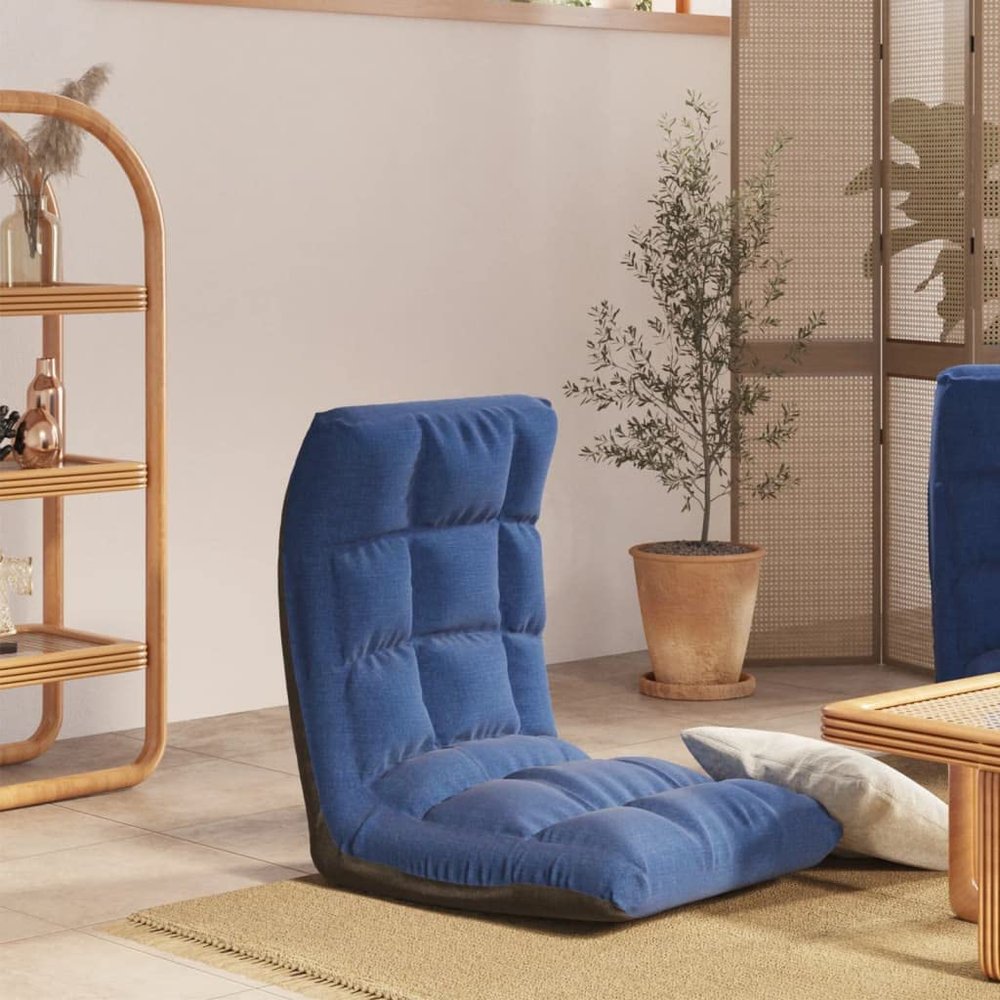 CUMYZO Folding Floor Chair Blue Fabric 4.94kg/10.87ib Floor Chairs