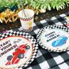 Recheel Racing Car Party Supplies Decorations, Checked Race Car Theme Birthday Paper Plates and Napkins Set with Cups and Straws for 24 Guests, 120 Pcs Disposable Party Dessert Dinnerwares view 4