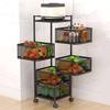 Storage Rack Kitchen Fruit Vegetable Rack Rotating Storage Trolleys Rack Kitchen Vegetable Rack Floor-Standing Multi-Layer Kitchen Storage Rack 360-Degree Rotating Racks for Kitchen Living Room Toilet view 1