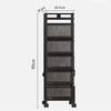 Storage Rack Kitchen Fruit Vegetable Rack Rotating Storage Trolleys Rack Kitchen Vegetable Rack Floor-Standing Multi-Layer Kitchen Storage Rack 360-Degree Rotating Racks for Kitchen Living Room Toilet view 2