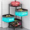 Storage Rack Kitchen Fruit Vegetable Rack Rotating Storage Trolleys Rack Kitchen Vegetable Rack Floor-Standing Multi-Layer Kitchen Storage Rack 360-Degree Rotating Racks for Kitchen Living Room Toilet view 3