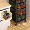 Storage Rack Kitchen Fruit Vegetable Rack Rotating Storage Trolleys Rack Kitchen Vegetable Rack Floor-Standing Multi-Layer Kitchen Storage Rack 360-Degree Rotating Racks for Kitchen Living Room Toilet view 4