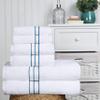 BNM Turkish Cotton Luxury Towels - Master & Guest Bath, Fast Drying, Absorbent, Heavyweight, 6 Piece Hand Towel Set, Light Blue view 2