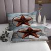 Western Texas Star Kids Bedspread King Size,Old Wooden Plank Barn Retro Coverlet Set,Girls Boys Adults Room Decor,Cowboy Rustic Farmhouse Quilted Coverlet,Blue Brown Bedding Quilt,2 Pillowcases view 4