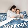Lake House Kids Comforter Set King Size,Paddle Fishing Marbled Cabin Bedding Set,Girls Boys Adults Room Decor,Wooden Plank Rustic Farmhouse Down Comforter,Blue Dreamy Duvet Insert,2 Pillowcases view 2