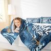 Lake House Kids Comforter Set King Size,Paddle Fishing Marbled Cabin Bedding Set,Girls Boys Adults Room Decor,Wooden Plank Rustic Farmhouse Down Comforter,Blue Dreamy Duvet Insert,2 Pillowcases view 3