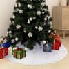 CUMYZO Luxury Christmas Tree Skirt White 48" Faux 0.5kg/1.1ib Christmas Tree Skirts view 1