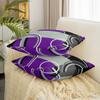 Abstract Swirls Pillow Covers 24x24 Pack of 2 Modern Purple Black Grey Throw Pillow Covers Circles Stripes Geometric Square Cushion Cases Curved Lines Texture Decorative Accent Pillow Cases view 3