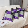 Abstract Swirls Pillow Covers 24x24 Pack of 2 Modern Purple Black Grey Throw Pillow Covers Circles Stripes Geometric Square Cushion Cases Curved Lines Texture Decorative Accent Pillow Cases view 4