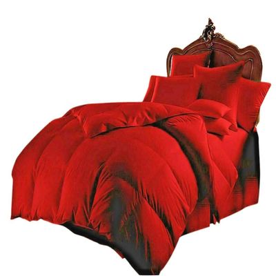 All Season Comforter Set Ultra-Soft 800 Thread Count Egyptian Cotton Alternative Down 7 PC Comforter & Sheet Set - 1PC Comforter, Flat Sheet, Fitted Sheet & 4 Pillowcases Full XL (Red)