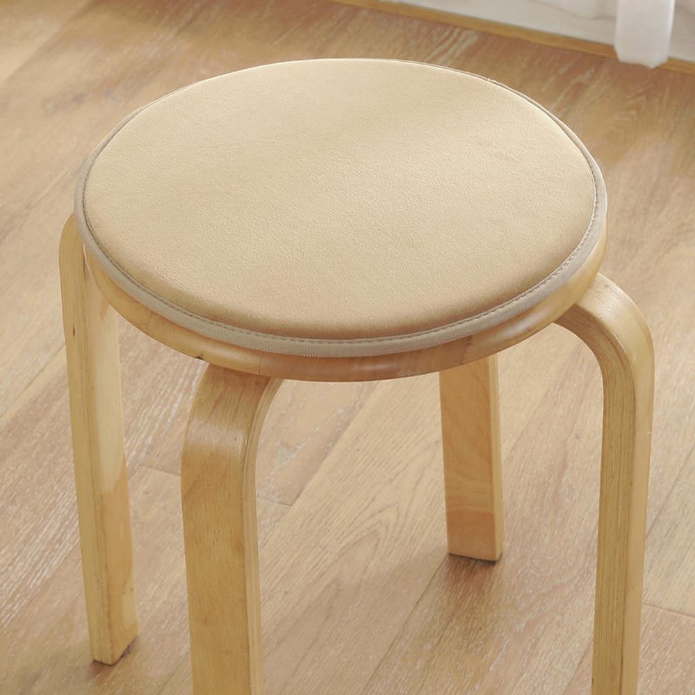 Happiness Decoration Round Seat Cushions for Stools with Ties 18-Inch Breathable Bar Stool Cushions Cover Tatami Cushion Pillow Kitchen, Home, Office Chair Pads (18 Inches, Khaki)