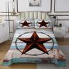 Western Texas Star Kids Bedspread King Size,Old Wooden Plank Retro Coverlet Set,Girls Boys Adults Room Decor,Cowboy Tribal Rustic Farmhouse Quilted Coverlet,Black Grey Bedding Quilt,2 Pillowcases view 2