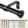 TONIAL Curtain Rod 32 to 58 Inch(2.6-4.8ft), Telescoping Splicing 3/4 Drapery Rods for Windows 20 to 53 Inch(1.7-4.4ft), Decorative Single Rod with Small Cap Finial, Black view 1