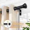 TONIAL Curtain Rod 32 to 58 Inch(2.6-4.8ft), Telescoping Splicing 3/4 Drapery Rods for Windows 20 to 53 Inch(1.7-4.4ft), Decorative Single Rod with Small Cap Finial, Black view 2