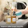 Spaceneat Coffee Syrup Dispenser with Pump - Includes 24 Flavor Labels - Glass Syrup Dispenser for Coffee Bar - Elevate your Beverage Station with 16.9 fl oz Flavoring Container Bottles, 2pcs, Silver view 4