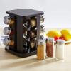 LIPPSY Dustproof Visible Stainless Steel Seasoning jar Glass Spice Seasoning Bottle Combination Setcan Rotary Base,12 Glass cans view 3