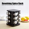 LIPPSY Dustproof Visible Stainless Steel Seasoning jar Glass Spice Seasoning Bottle Combination Setcan Rotary Base,12 Glass cans view 4