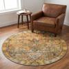 Rugs.com Timeless Collection Rug 3' 6 x 3' 6 Round Yellow Flatweave Rug Perfect for Kitchens, Dining Rooms view 1
