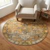 Rugs.com Timeless Collection Rug 3' 6 x 3' 6 Round Yellow Flatweave Rug Perfect for Kitchens, Dining Rooms view 3