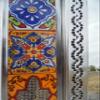 20" PUNCHED TIN MIRROR octagonal mixed talavera tiles mexican folk art view 4