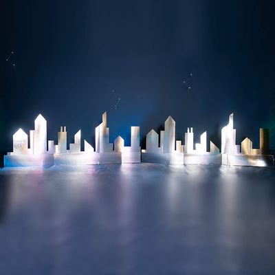 Anderson's Shiny Silver City Skyline Decorative Kit, Set of 2, Event Dcor, Silver Decorations