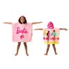 Franco Barbie Kids Beach/Pool/Bath/Camping Hooded Towel Poncho 24" X 22", Absorbent Cotton Cover up, (100% Official Licensed Barbie Product), Large view 1