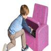 HomeRoots Kids Pink Comfy Upholstered Recliner Chair with Storage view 4