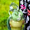 Kawaii Bear Water Bottle with Straw,Cute Water Bottles with Adjustable and Removable Shoulder Strap for Kids School,Portable Leakproof Drinking Cups for Girls Women Camping Picnic (Pink) view 4