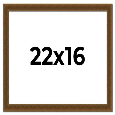 Poster Palooza 22x16 Frame Gold Antique Patina Solid Wood Picture Frame | 1.25 Inch Moulding Width | with UV Acrylic Plexiglass, Foam Board Backing & Hanging Hardware Included