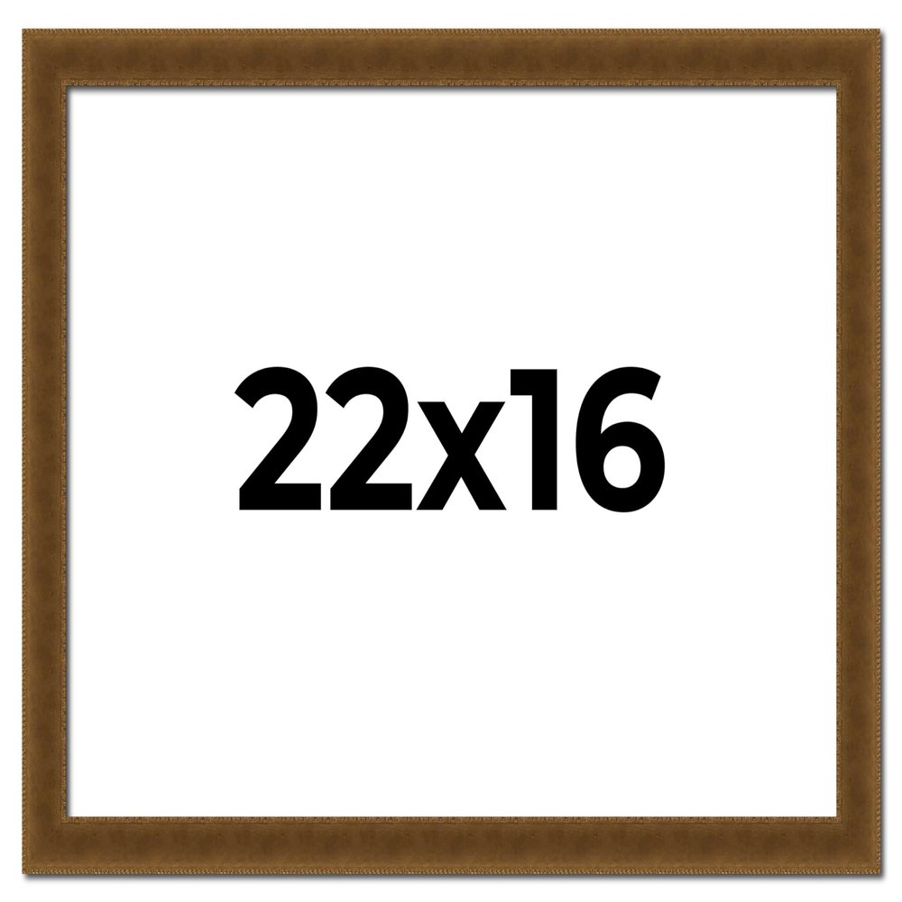 Poster Palooza 22x16 Frame Gold Antique Patina Solid Wood Picture Frame | 1.25 Inch Moulding Width | with UV Acrylic Plexiglass, Foam Board Backing & Hanging Hardware Included