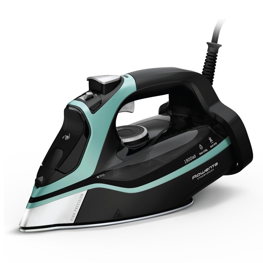 Rowenta Steam Force Stainless Steel Soleplate Steam Iron for Clothes, Anti-Drip Protection, 400 Microsteam Holes, 1800 Watts, Iron, Fabric Steamer, Garment Steamer for Clothes, Precision Tip, DW9440