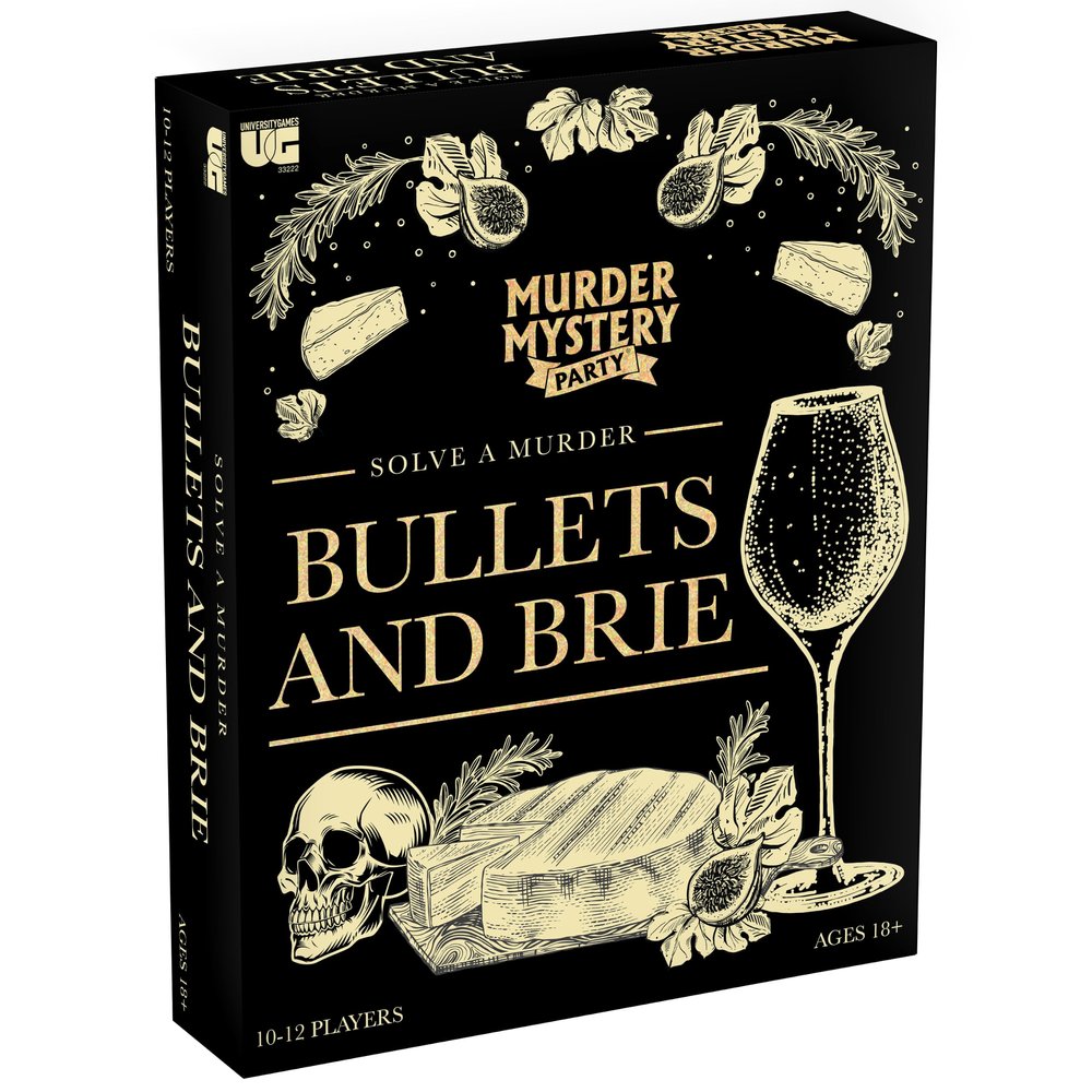 Bullets and Brie Murder Mystery Party Game, 10-12 Players, Ages 18+