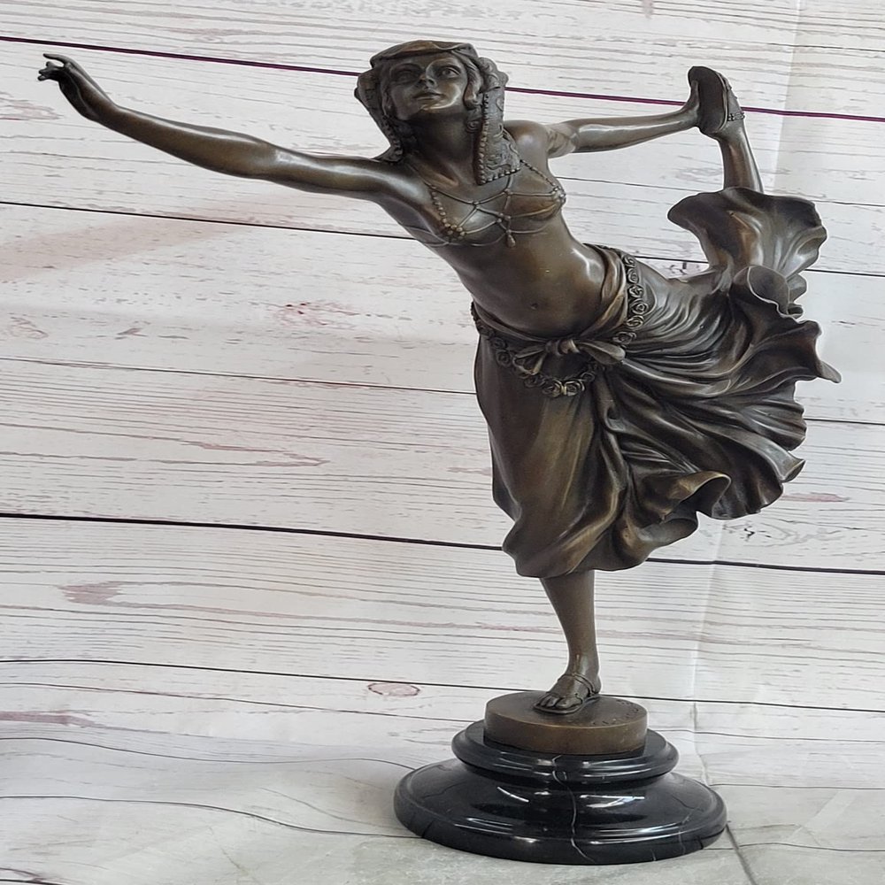 Bronze Sculpture Gypsy Nude Dancer European Made by Lost Wax Method Statue Gift Home Sale Decor by Think Bronze