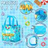 Woanger 32 Pcs Hawaii Gift Bags Bulk Summer Luau Party Favor Bags Beach Watermelon Pineapple Flamingo Theme Non Woven Tropical Goodies Bags with Handles for Hawaiian Pool Party Supplies view 2