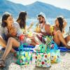 Woanger 32 Pcs Hawaii Gift Bags Bulk Summer Luau Party Favor Bags Beach Watermelon Pineapple Flamingo Theme Non Woven Tropical Goodies Bags with Handles for Hawaiian Pool Party Supplies view 3