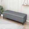PU Storage Ottoman Bench, Premium Storage End of Bed Modern Upholstered Bench with Large Storage Space, Safety Hinge, Metal Gold Legs, for Entryway, Living Room, Bedroom,B,90 * 40 * 43cm view 1