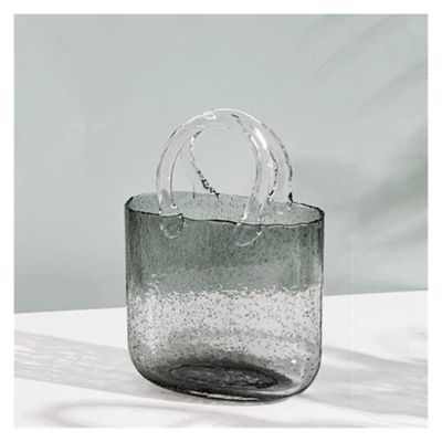 DYPASA Vase Bags Glass Vases Hand-held Flower Baskets Transparent Ornaments Water Cultured Flower Arrangements Creative Living Room Nordic Flower Vase (Color : 1)