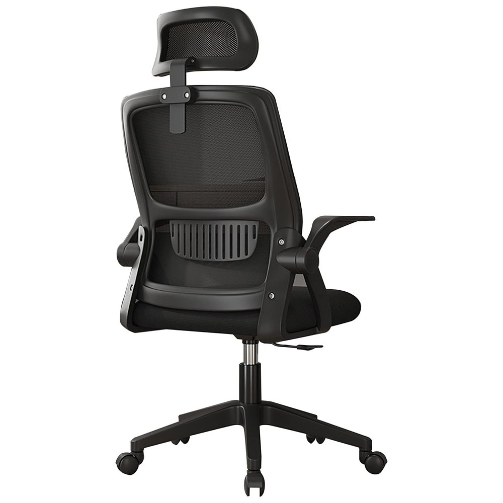 Office Chair Ergonomic Lumbar Support, High Back Mesh Computer Chair, Office Desk Chair Comfy, with Flip-up Arms, Adjustable Headrest, 360 Swivel, for Living Room, Bedroom