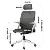 Office Chair Ergonomic Lumbar Support, High Back Mesh Computer Chair, Office Desk Chair Comfy, with Flip-up Arms, Adjustable Headrest, 360 Swivel, for Living Room, Bedroom view 3