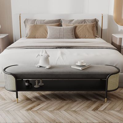 Modern Velvet Storage Ottoman with Metal Legs, Upholstered Bedroom Bench for End of Bed, Storage Benches for Bedroom Entryway Hallway Living Room, 100/80 * 43 * 45CM,100CM